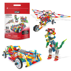 Basic Fun KNEX 80 Model Deluxe Set bag keeps pieces organized for easy trips.