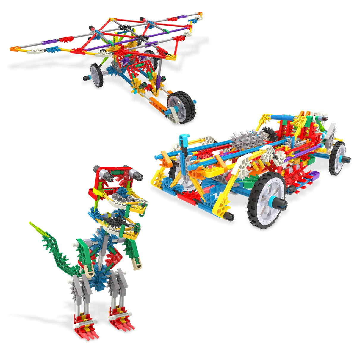 Basic Fun KNEX 80 Model Deluxe Set bridge build strengthens spatial thinking.