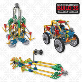 K'NEX Adventure Wheels wheel-axle system enables real moving parts for dynamic builds.