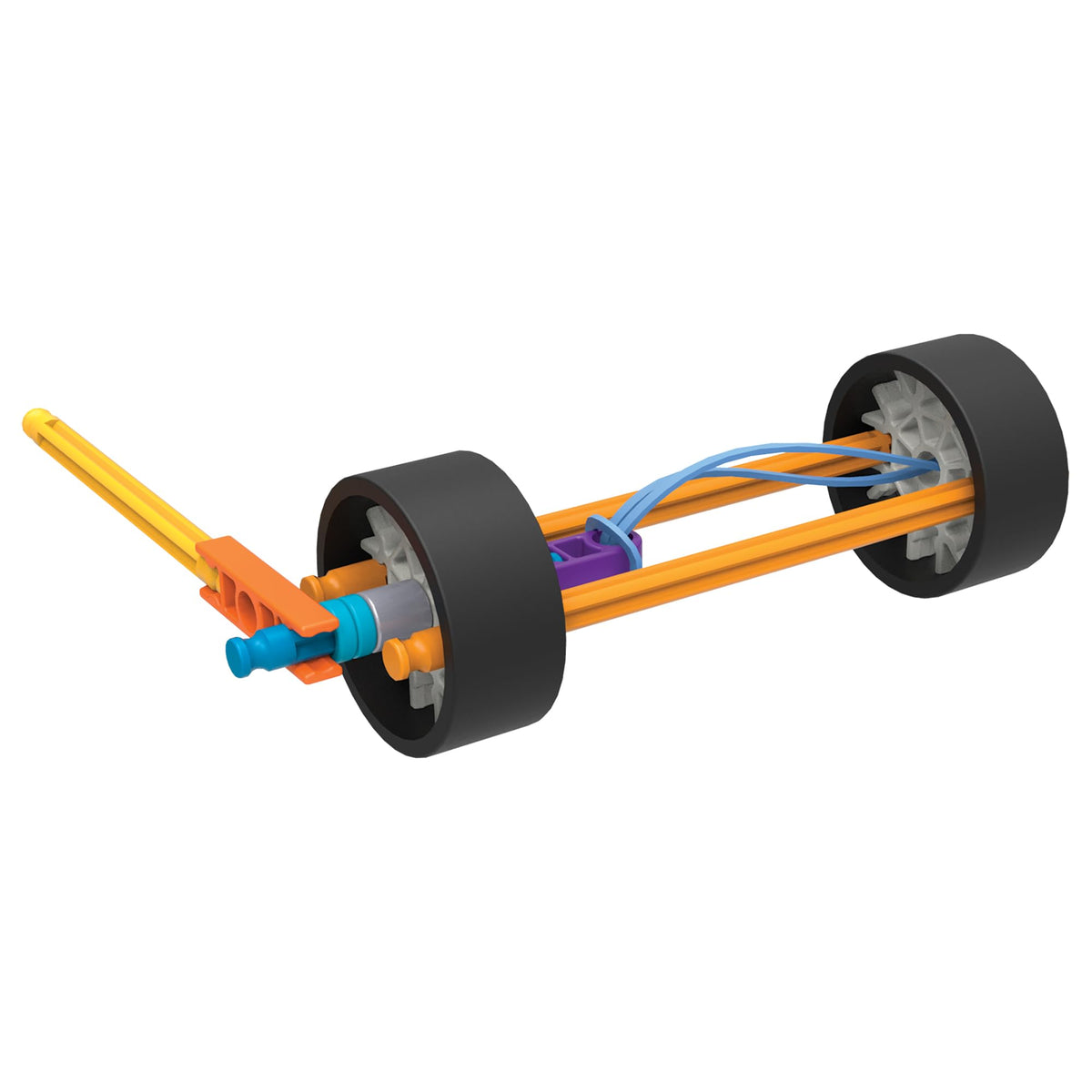 Rubber-band powered model demonstrating stored energy with K\'NEX parts.