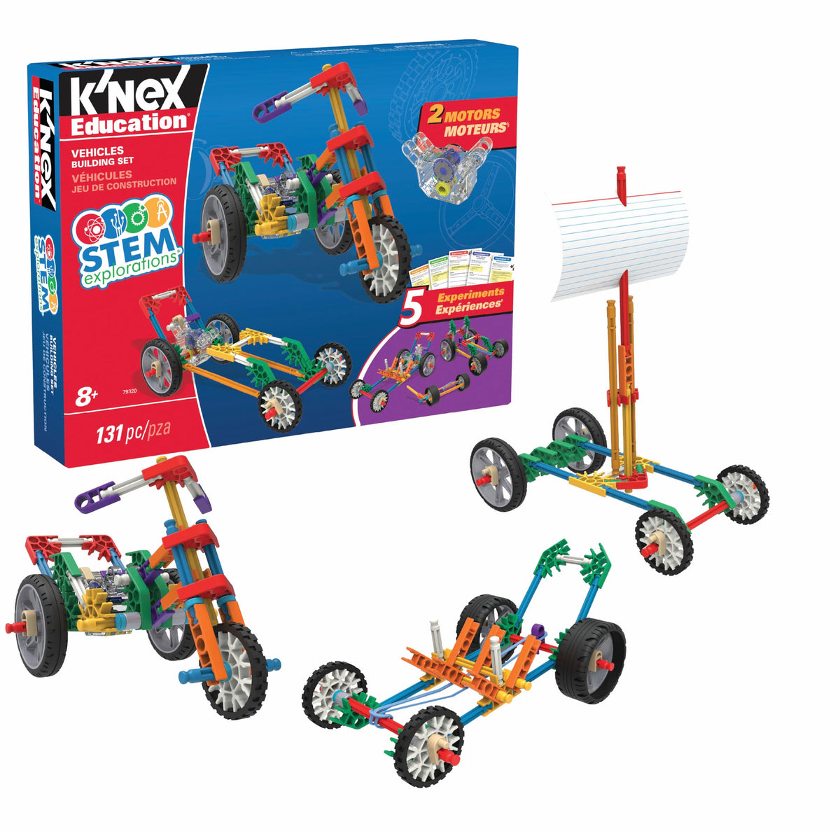 K\'NEX Education STEM Vehicles box contents for hands-on learning in classroom or home.