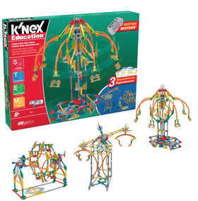 K'NEX Education swing ride model under construction for hands-on STEM learning.