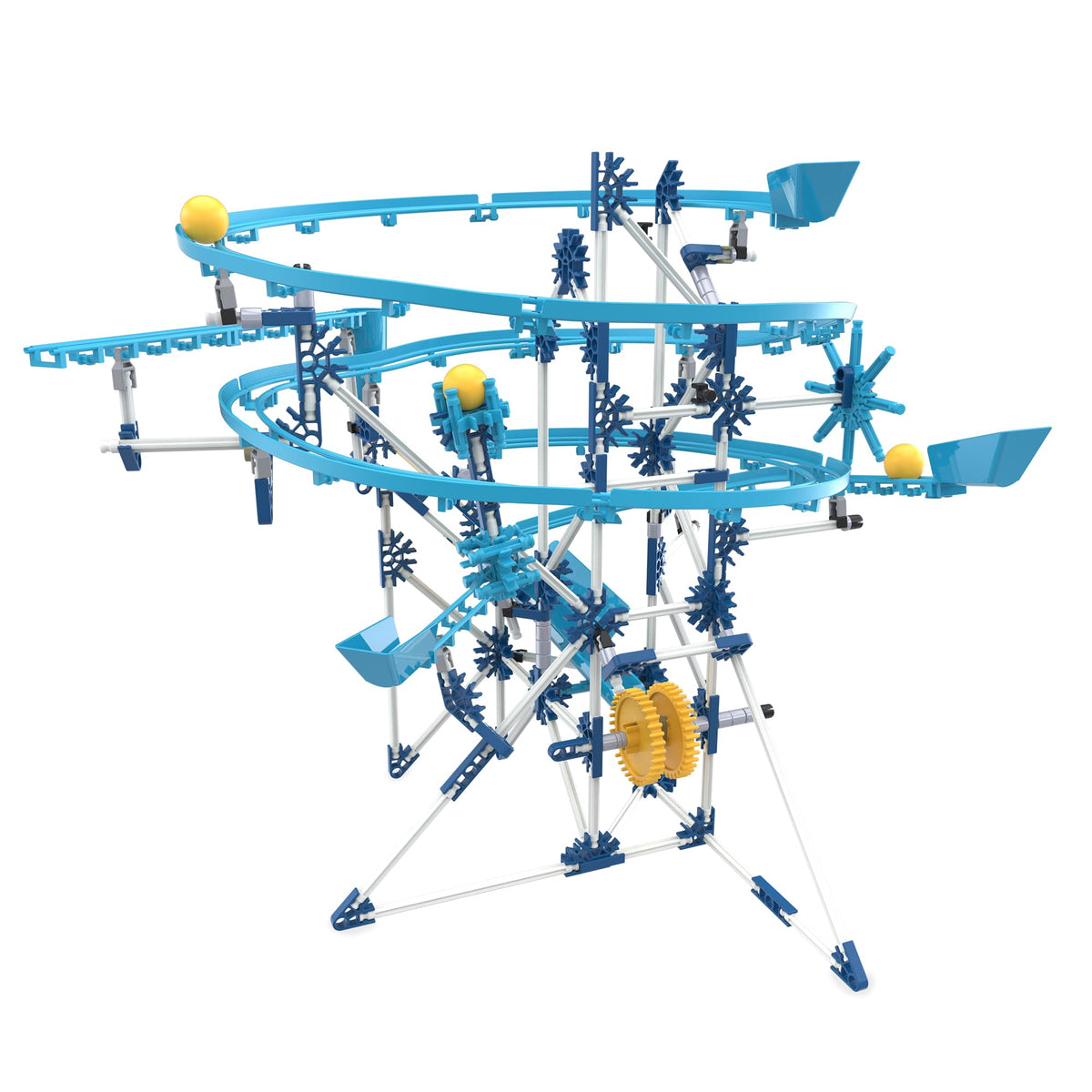 K'NEX Marble Coaster Run with Motor shows motor action moving a marble along the track