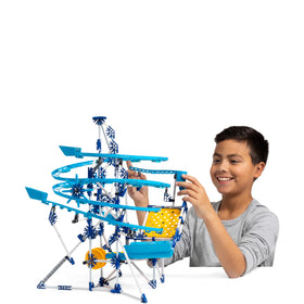 K'NEX Marble Coaster Run with Motor demonstrates motorized movement driving the coaster