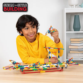 K'NEX moving models close-up highlighting moving parts for interactive learning