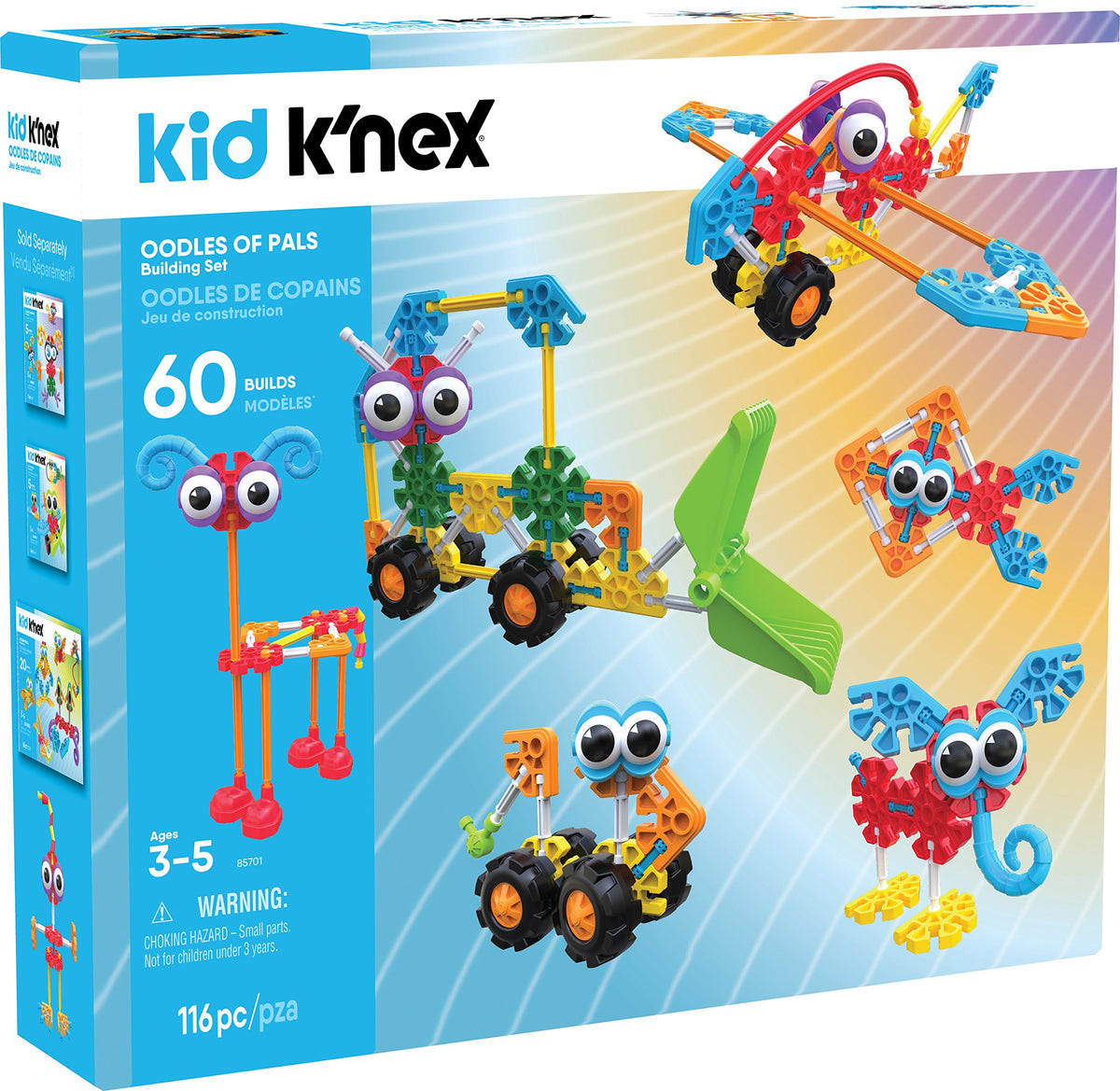 K'NEX Oodles of Pals 116-piece assembly scene boosts creativity with colorful parts.