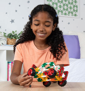 K'NEX wheels snap on quickly for speedy creations.