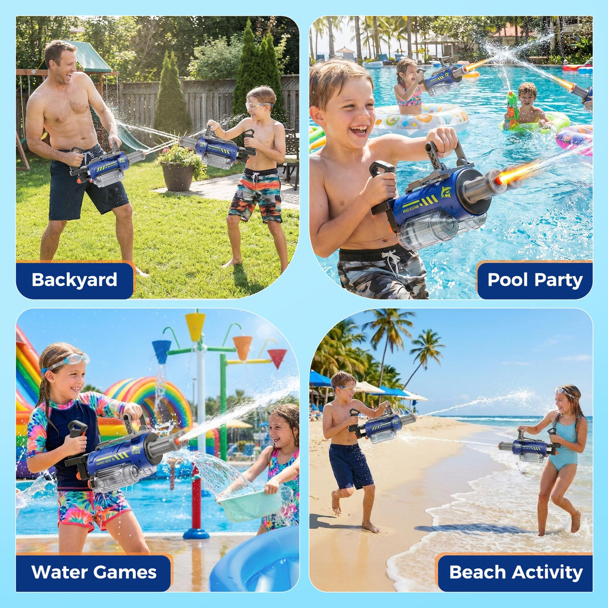 KNMDU electric water gun family-friendly design sparks summer fun.
