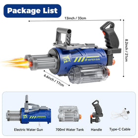KNMDU electric water gun LED lights enhance nighttime pool fun.