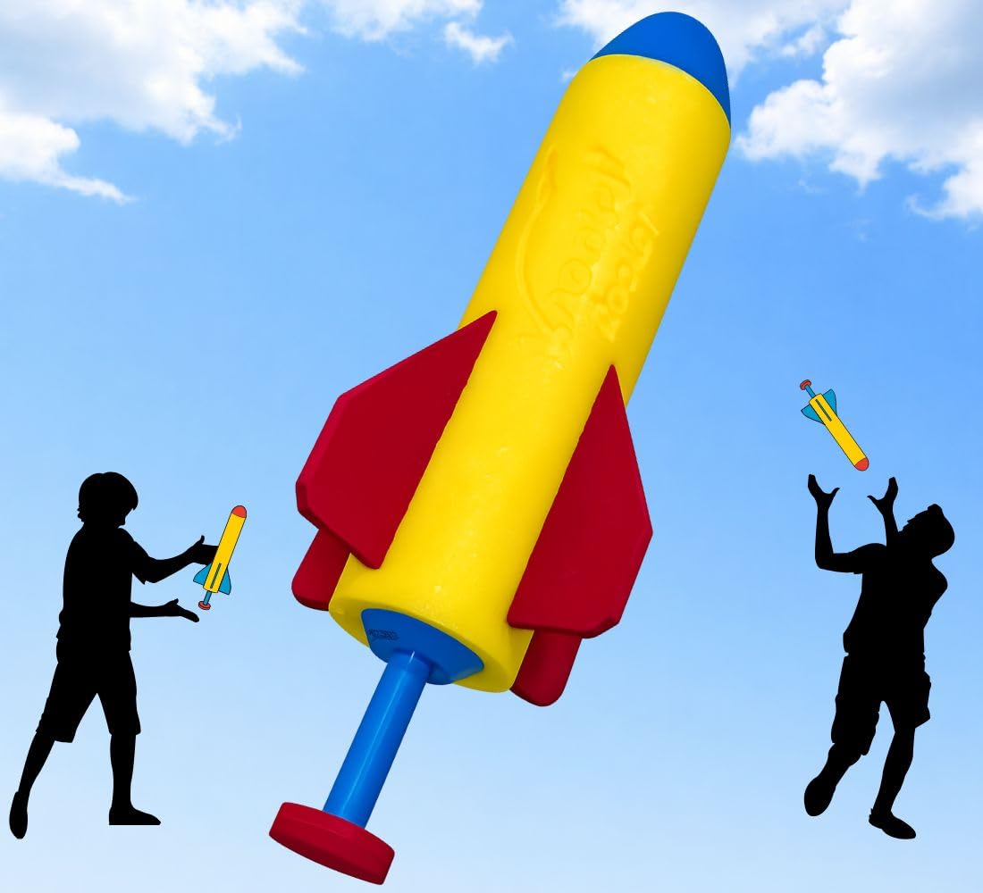 Knock-It Rocket front view shows integrated launcher for instant outdoor play.