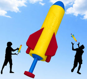 Knock-It Rocket front view shows integrated launcher for instant outdoor play.