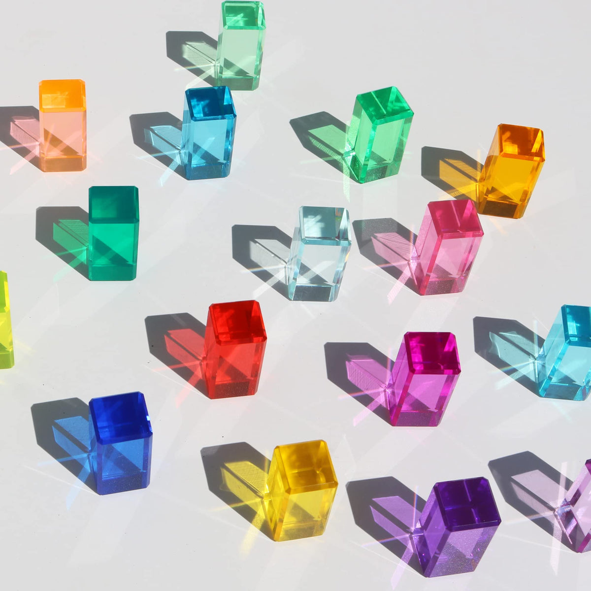 KOAICS Rainbow Crystal Strip Blocks with smooth edges ensure safe, gentle handling.