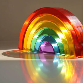 KOAICS rainbow stackers 6pc assembled for colorful building fun and focus.