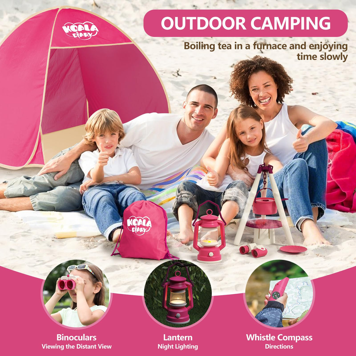 KOALA DIARY camping set tent interior for cozy pretend camping adventures