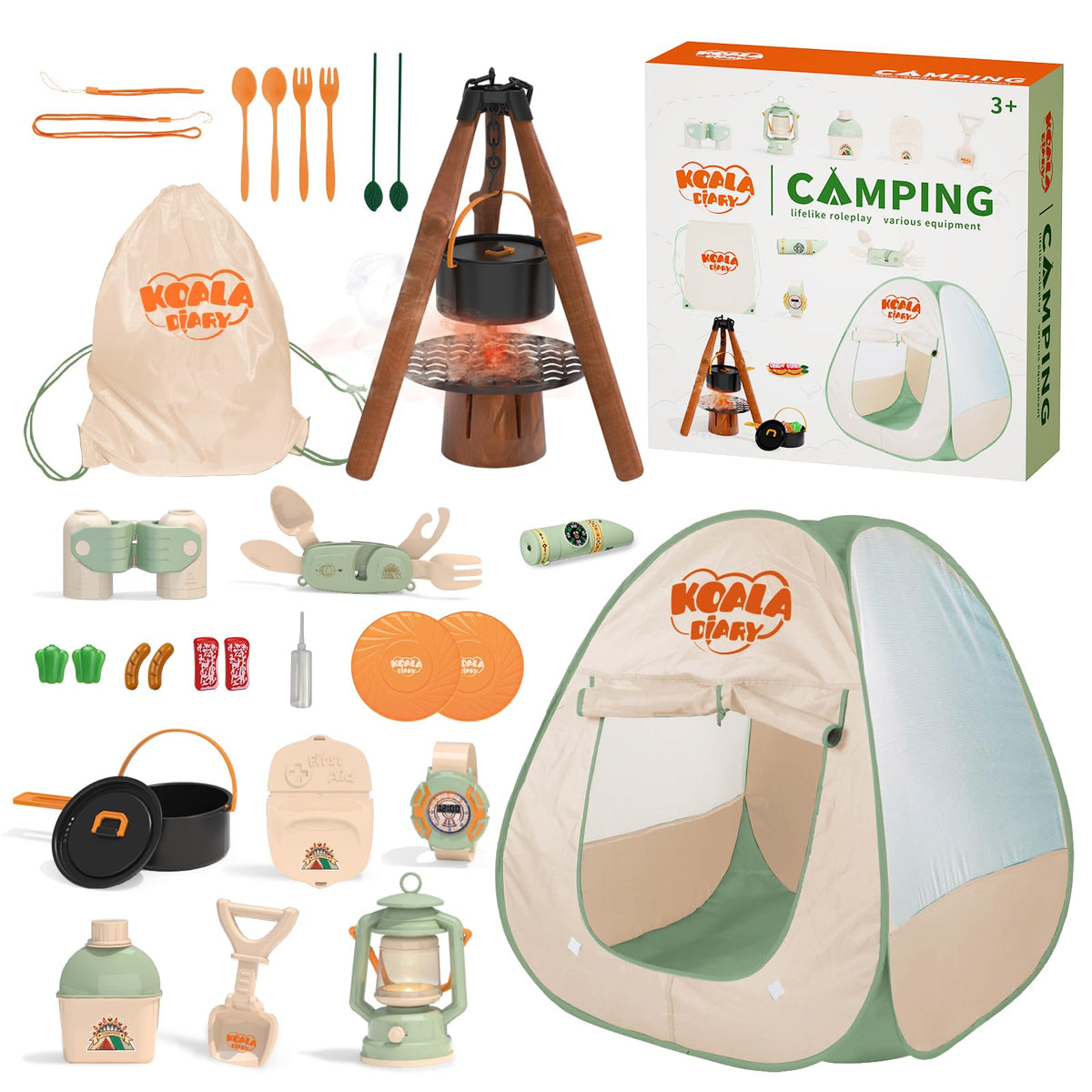 KOALA DIARY kids camping tent ready for indoor or outdoor adventures.
