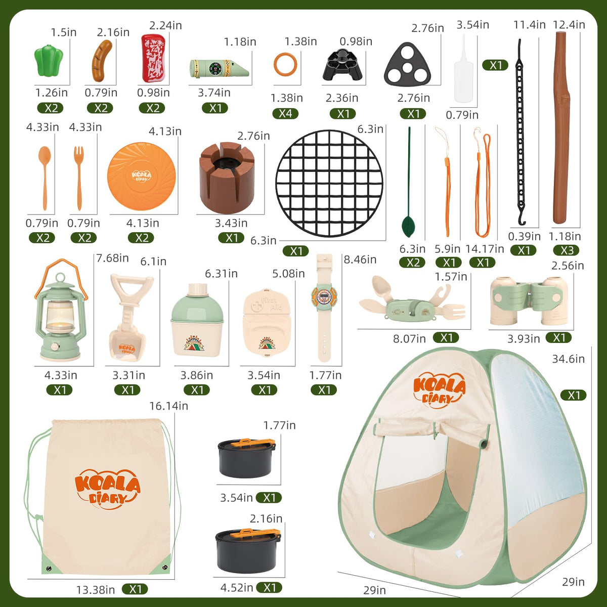 KOALA DIARY multifunction whistle with flashlight and compass for safety play.
