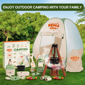 KOALA DIARY oil lamp adds cozy glow to pretend campsite scenes.