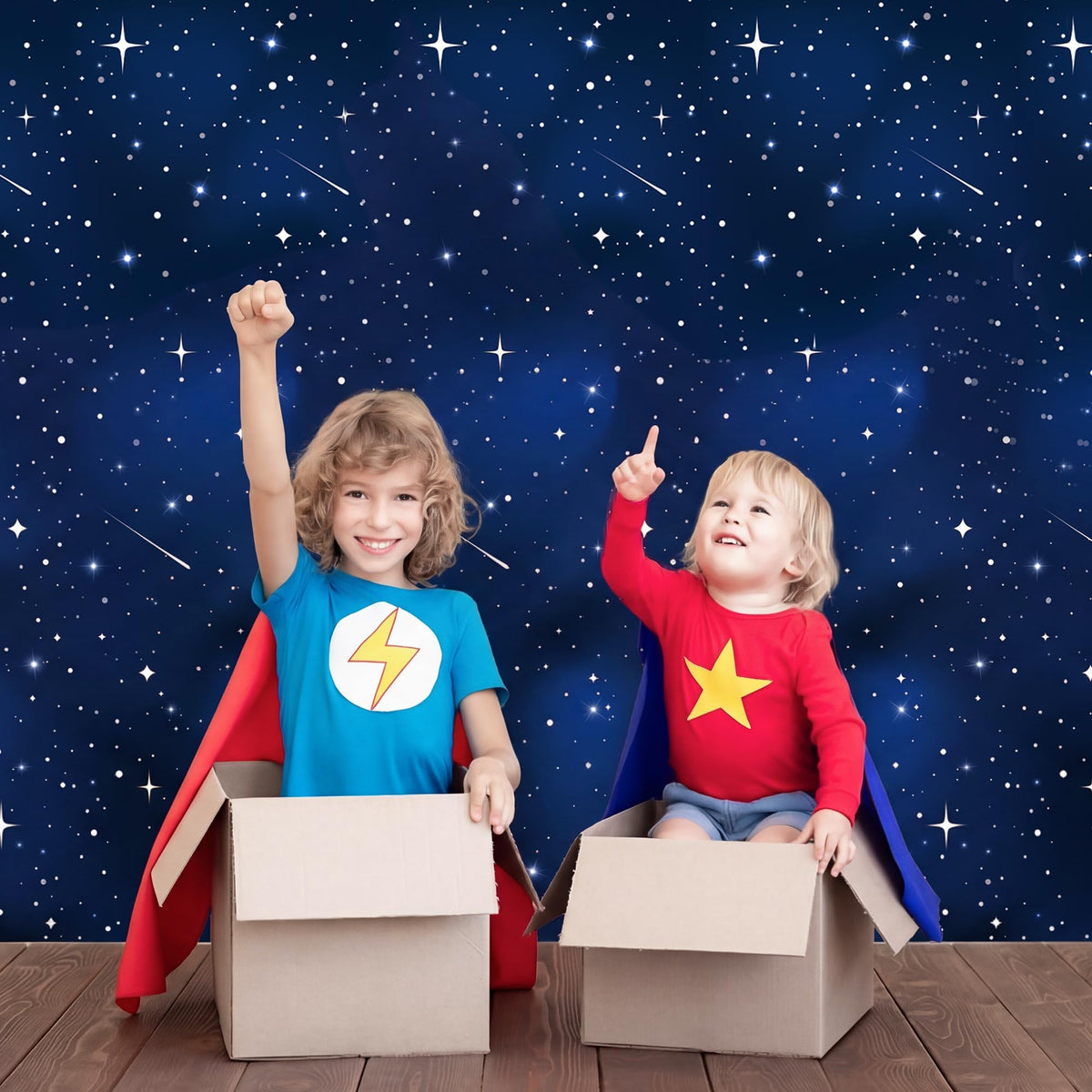 Kochorie blue galaxy backdrop adds a starry atmosphere for photos.