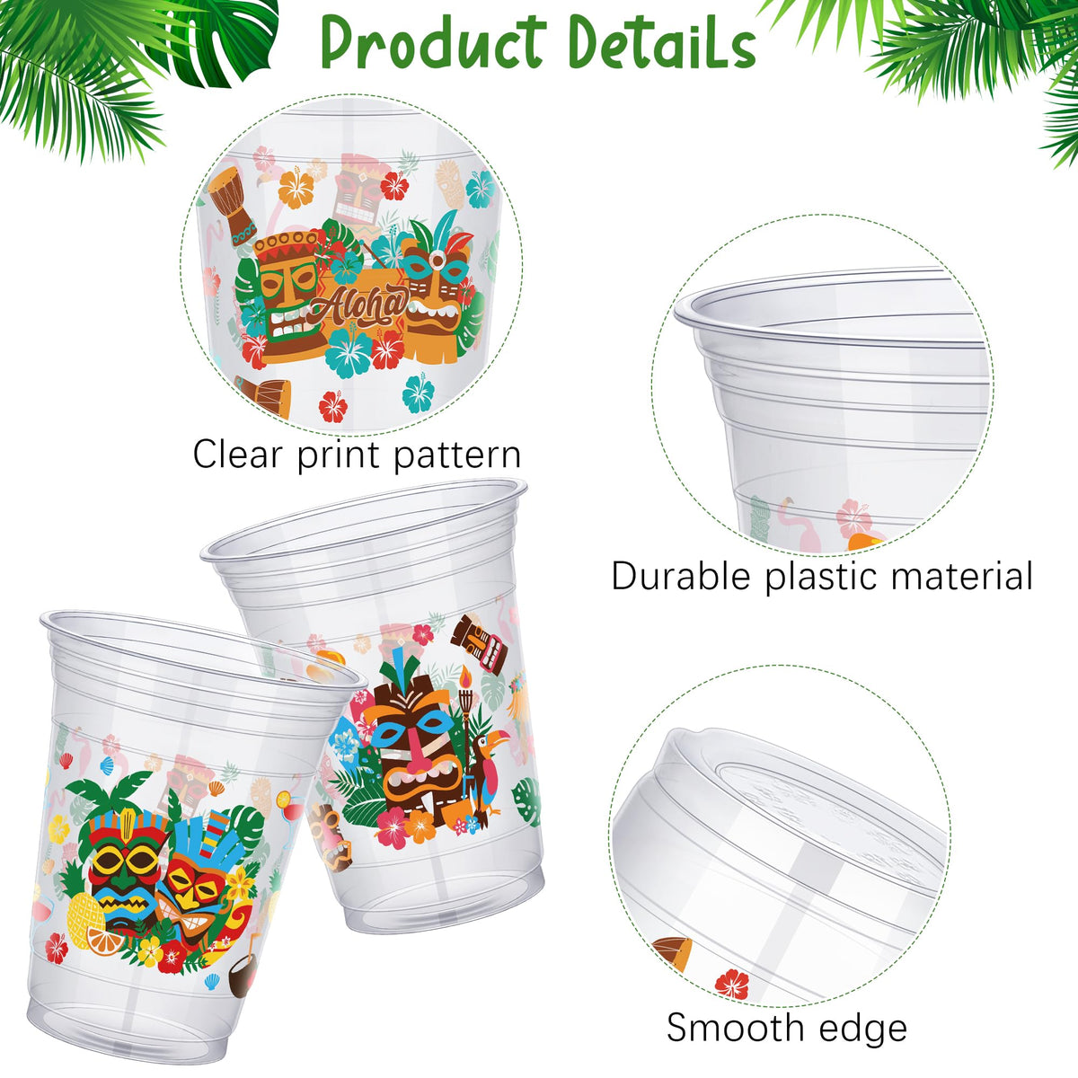 Kochorie hibiscus design cups 16oz bring tropical color to Hawaiian events