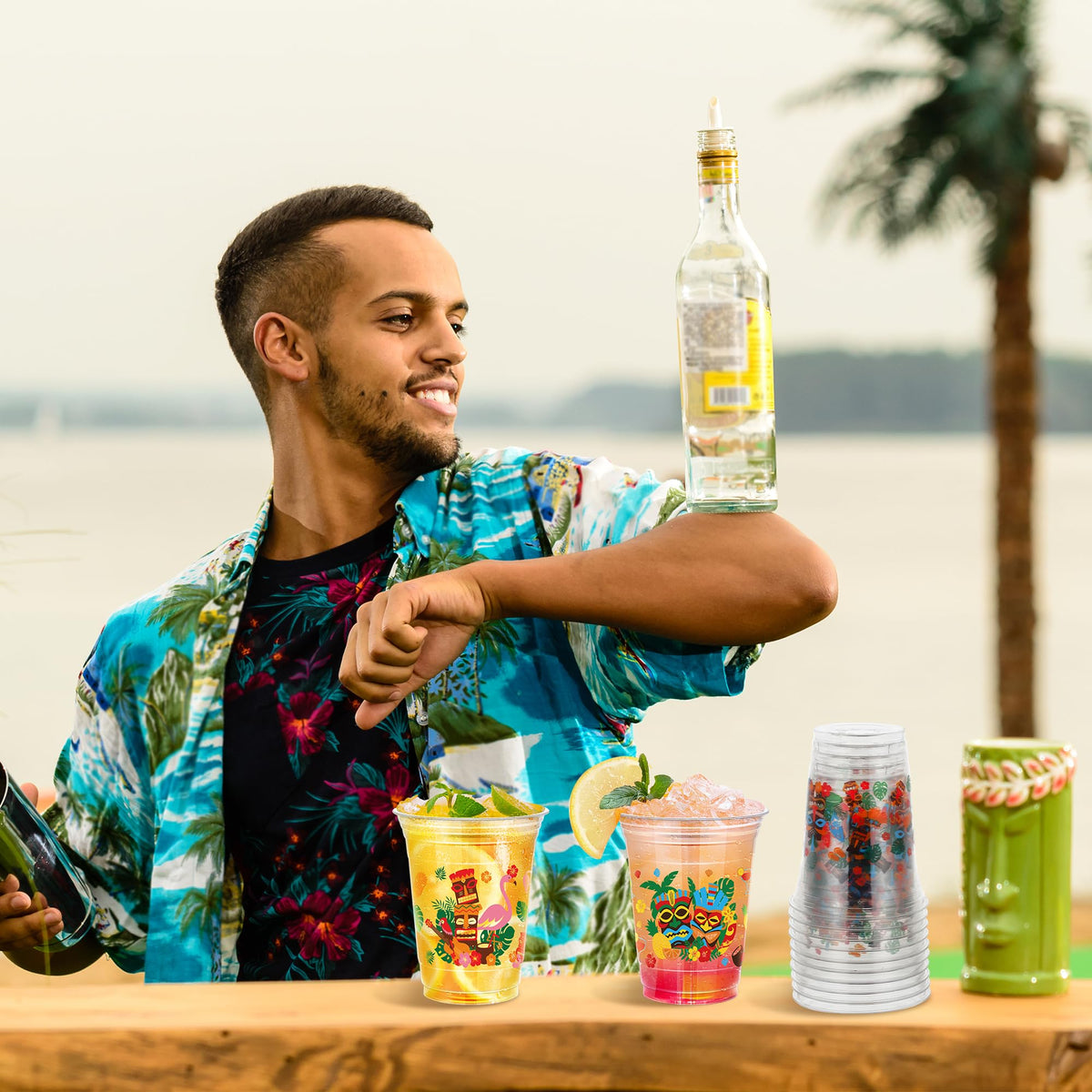 Kochorie luau party cups 16oz versatile for indoor and outdoor use