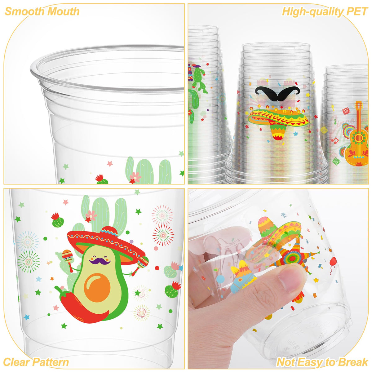 Kochorie Mexican Fiesta Cups pattern 2 enhances festive ambiance for guests.