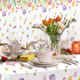 Kochorie outdoor spring tea party backdrop adds a fresh, festive vibe.