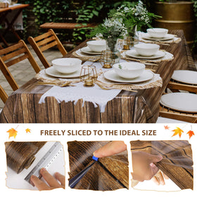Kochorie rustic backdrop creates a barn party setting with vintage charm.