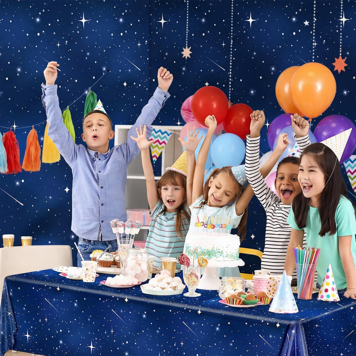 Kochorie tablecloth protects surfaces from spills and stains during celebrations.