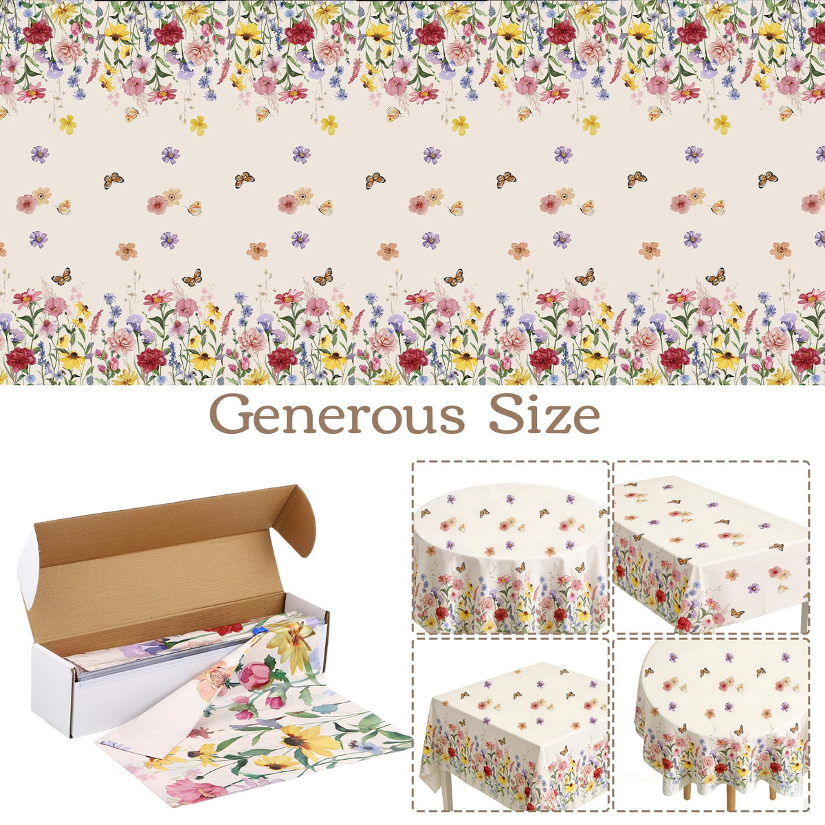 Kochorie tablecloth roll built-in cutter for neat, precise cuts.