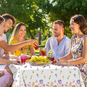 Kochorie unrolled 100 ft tablecloth roll provides long coverage for multiple gatherings.