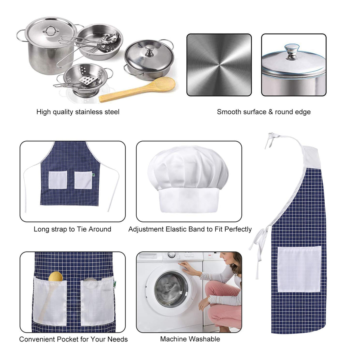 KODATEK apron and chef hat to boost imaginative play
