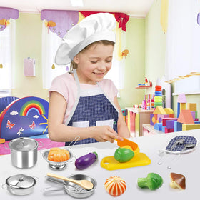 KODATEK cutting vegetables toy for safe pretend knife practice and fine motor play