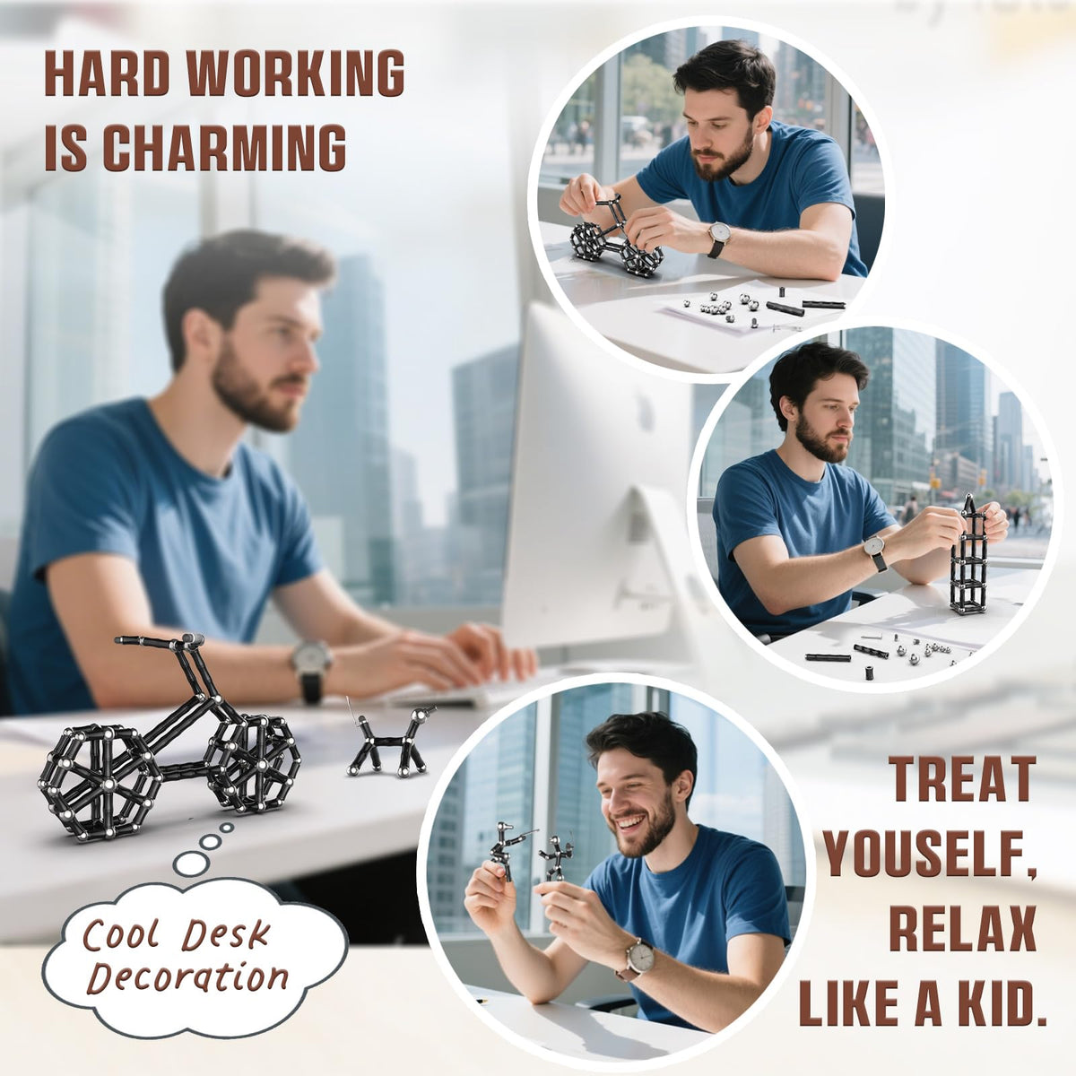 KODATEK magnetic fidget pen on desk conveys quiet focus during work.