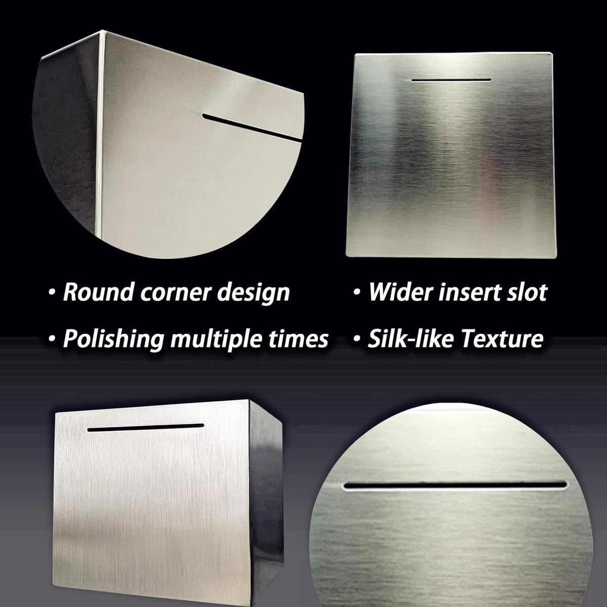 Koehzich stainless steel money box suitable for home and shelf use.