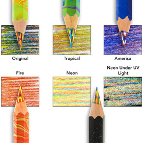Koh-I-Noor Magic FX Tropical bright braid pencils add dynamic color shifts.