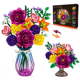 KOJAYHOL flower bouquet building set with two designs for dramatic centerpiece or desk decor.