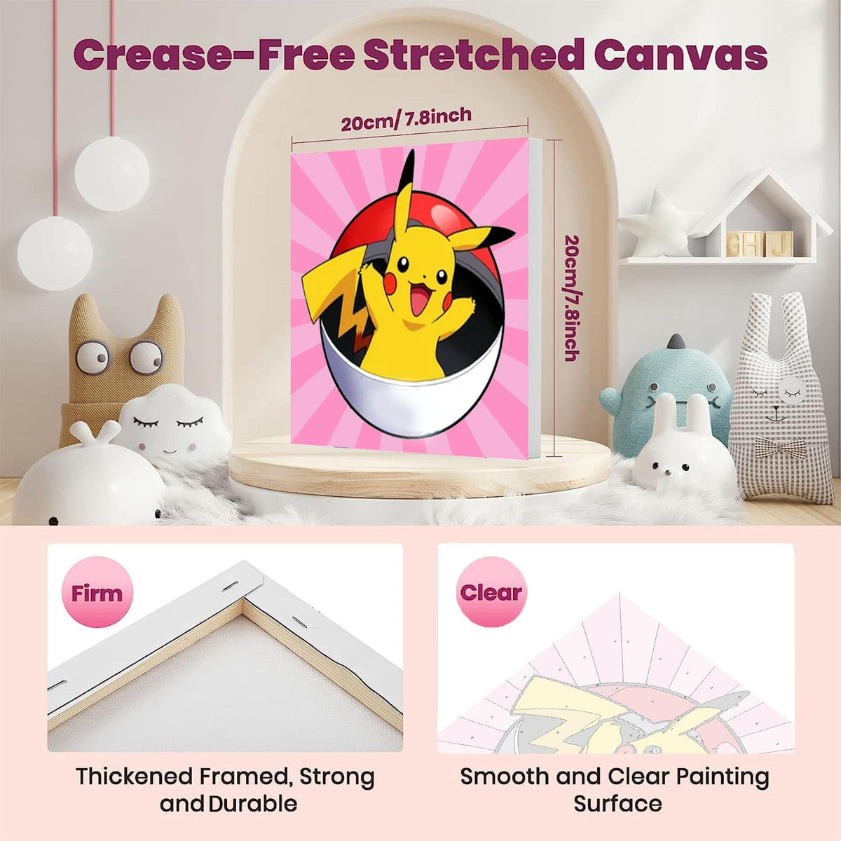 KOJEFCV frame features a cartoon design for kid-friendly wall art display