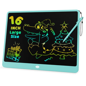 KOKODI 16-inch LCD writing tablet with a large drawing surface for kids' doodles.