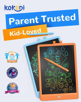 Colorful doodle board with vibrant strokes for creative play and learning.