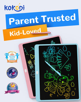 KOKODI doodle board erases with one press for mess-free drawing