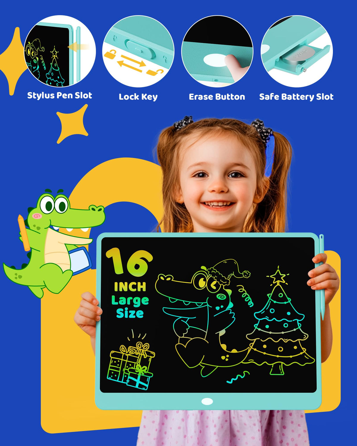 KOKODI eye-friendly doodle board reduces glare for comfortable practice.