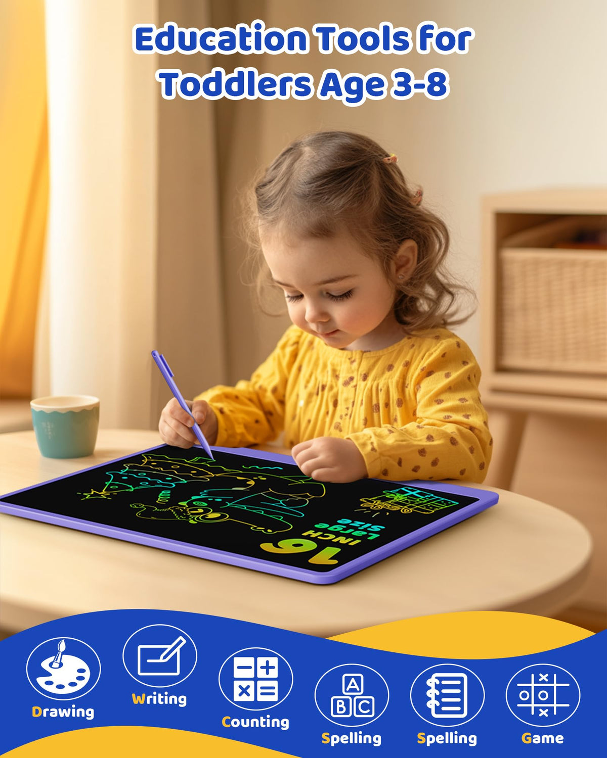 KOKODI eye-friendly doodle board reduces glare and blue light