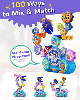 KOKODI gear-building toy electric mode in action demonstrating motion
