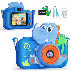 KOKODI Kids Camera with dinosaur case for portable, sturdy play.