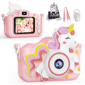 KOKODI Kids Camera with unicorn-case protective shell for durable, on-the-go photography.