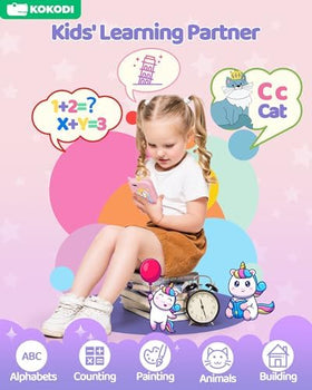 KOKODI kids phone 2.8-inch touchscreen, easy navigation for toddlers.