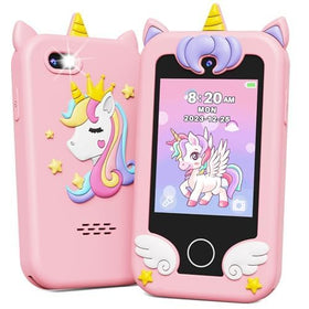 KOKODI kids phone with dinosaur back design, enhances grip during play.