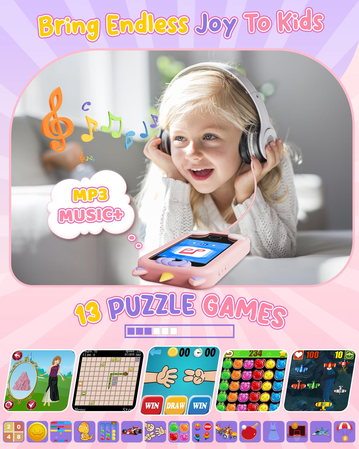 KOKODI nebula-pink-color option adds cheerful, kid-friendly look