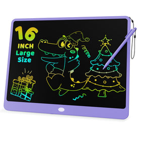 KOKODI 16-inch LCD tablet for kids with vivid doodles on a safe screen