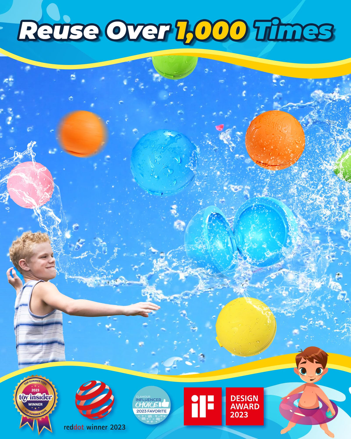 KOKODI SOPPYCID magnetic water balloons for reusable summer fun and easy re-fill